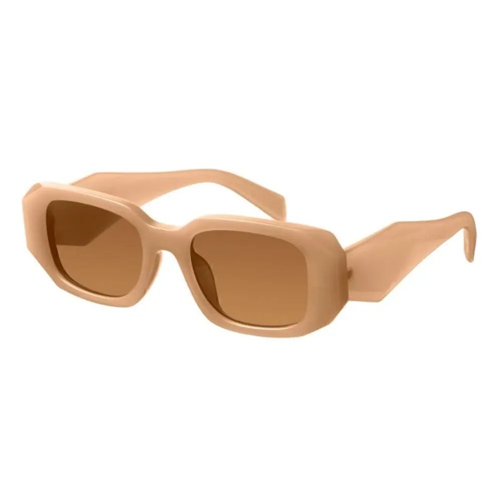 Trendy rectangle triangle Sunglasses beige